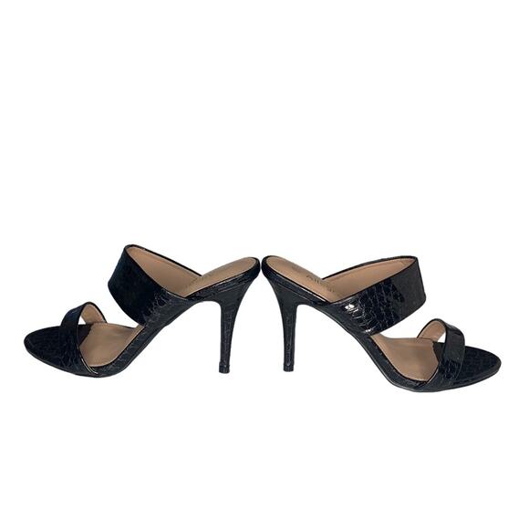 Allegra K NWT High Heels Black Faux Croc Patent Leather Size 9.5 - Picture 8 of 12